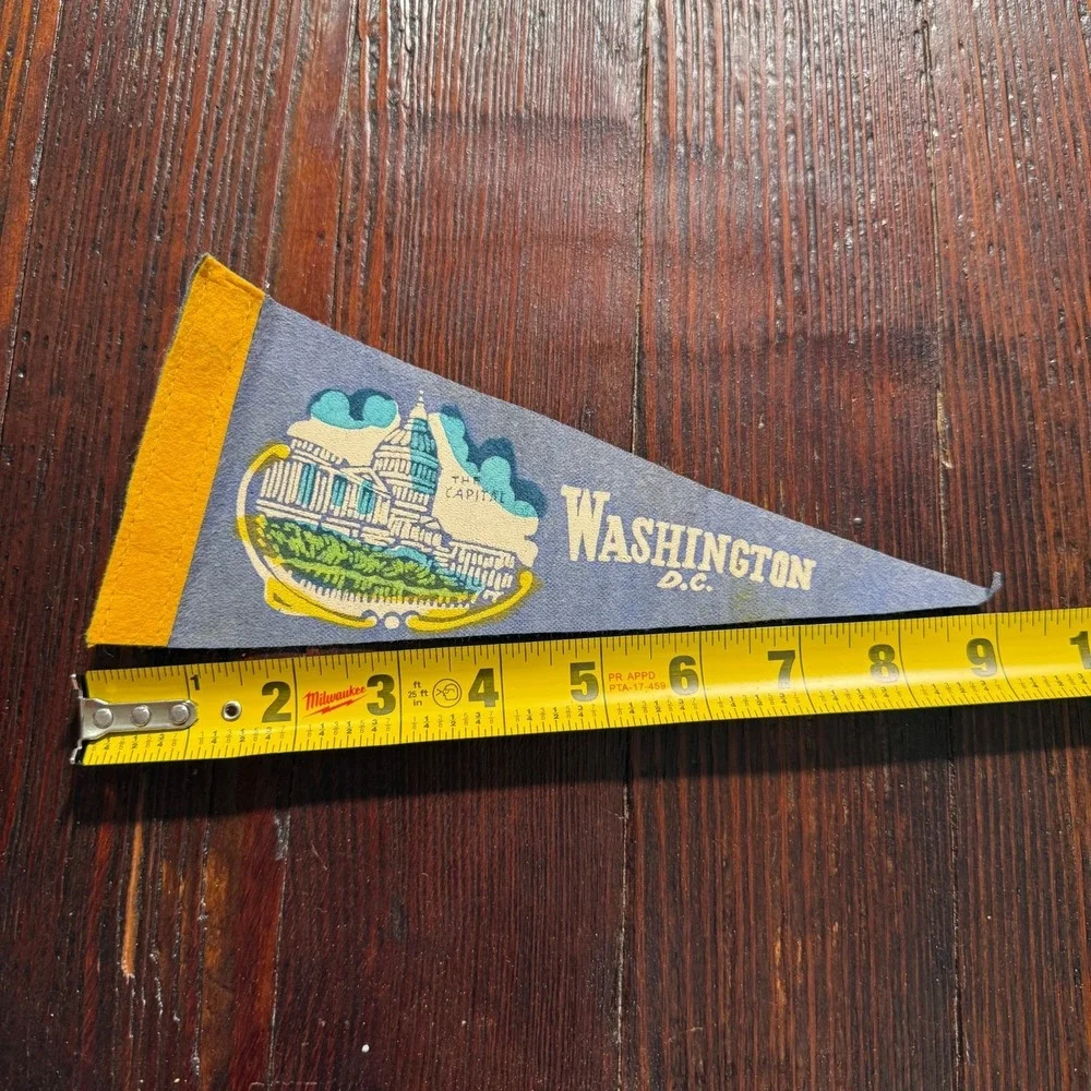 VTG‎ 1960s Washington DC Felt Pennant Blue Capitol Building